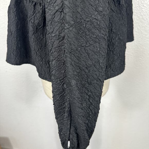 Wilfred Black Textured Top Women Small Peplum Blouse Jacquard Deep V Neck - Picture 7 of 13